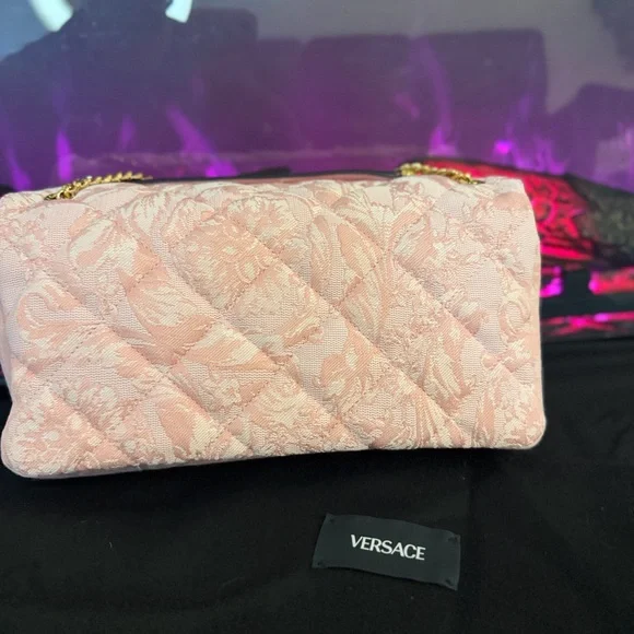 Versace Blush Pink Baroque Shoulder Bag NWT - Picture 5 of 10